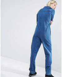 Asos Denim Wide Leg Pajama Jumpsuit