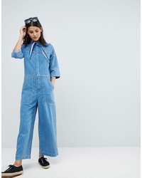 MiH Jeans Wide Leg Jumpsuit With Neck