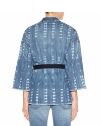 Current/Elliott The Kimono Printed Denim Jacket