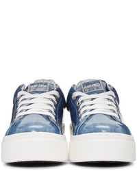 Kenzo Blue Platform Denim Sneakers