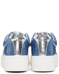 Kenzo Blue Platform Denim Sneakers