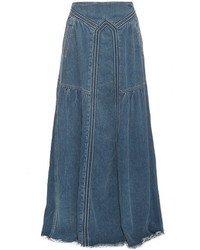 blue jean maxi skirt