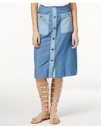 Rachel Roy Rachel Denim Combo Midi Skirt