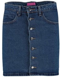 Boohoo Briana Button Through 5 Pocket Denim Mini Skirt