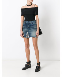 Saint Laurent Metallic Embellished Mini Skirt