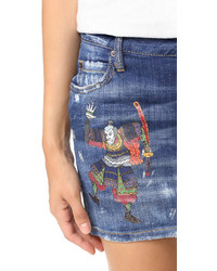 Dsquared2 Samurai Denim Miniskirt