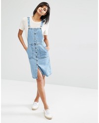 button front overall dress