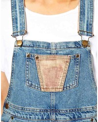 Asos Cord Patch Denim Overall Dress