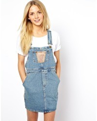 Asos Cord Patch Denim Overall Dress