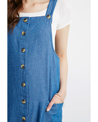 Forever 21 Longline Chambray Overall Dress