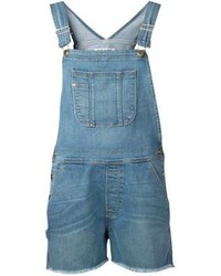Blue Denim Overall Shorts