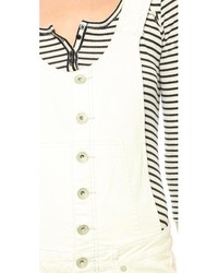 Free People Century Button Front Shortalls