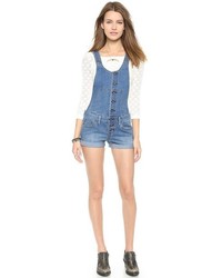 Free People Century Button Front Shortalls