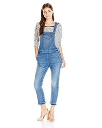 7 For All Mankind Cropped Boot Overall With Released Hem In Beaach