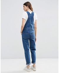 Asos Collection Denim Overall In Stonewash Blue
