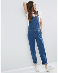 Asos Collection Denim Overall In Stonewash Blue
