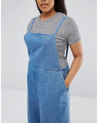 Asos Curve Curve Denim Cropped Minimal Overall
