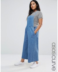 Asos Curve Curve Denim Cropped Minimal Overall