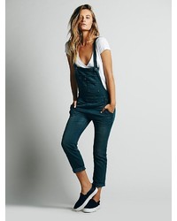 Free People Washed Denim Overall By