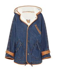 McQ Alexander McQueen Denim And Faux Shearling Jacket