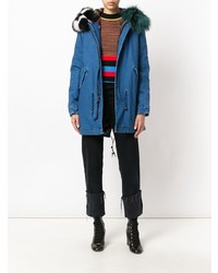 Mr & Mrs Italy Patched Denim Mid Parka
