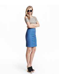 H&M Denim Skirt Denim Blue Ladies