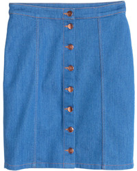 H&M Denim Skirt Denim Blue Ladies