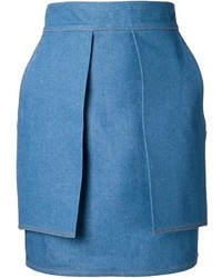 Eckhaus Latta Layered Denim Mini Skirt