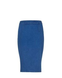 Exclusives New Look Blue Denim Pencil Skirt