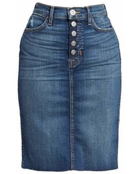 Hudson Jeans Remi High Waist Fray Hem Denim Pencil Skirt