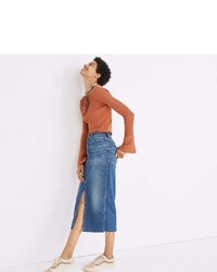 Madewell Reconstructed Midi Jean Skirt