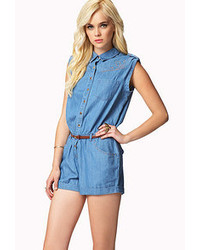 Forever 21 Western Chambray Romper