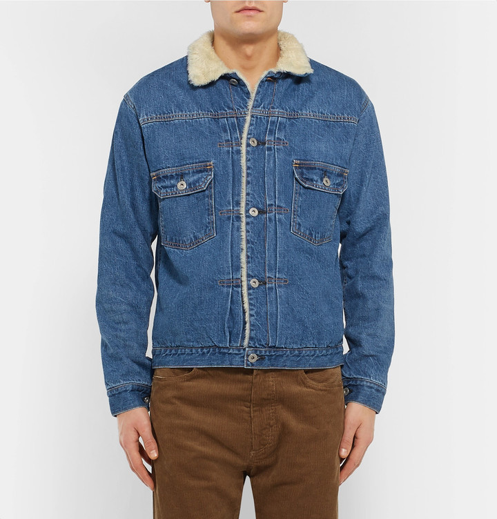 Beams Japan Faux Shearling Lined Denim Jacket, $495 | MR PORTER | Lookastic