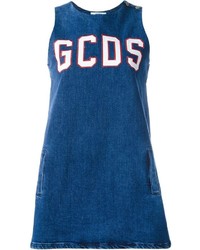 Gcds Denim Logo Shift Dress