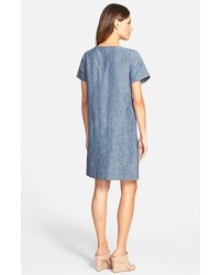 Eileen Fisher Hemp Organic Cotton Ballet Neck Shift Dress