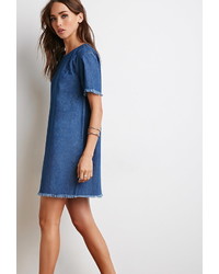 Forever 21 Raw Cut Trim Chambray Dress