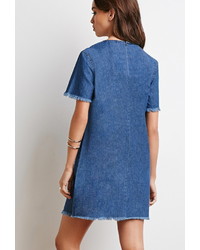 Forever 21 Raw Cut Trim Chambray Dress