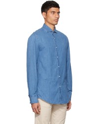 Brunello Cucinelli Blue Denim Effect Shirt