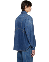 Alexander McQueen Blue Harness Denim Shirt