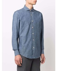 Eleventy Buttoned Up Cotton Denim Shirt