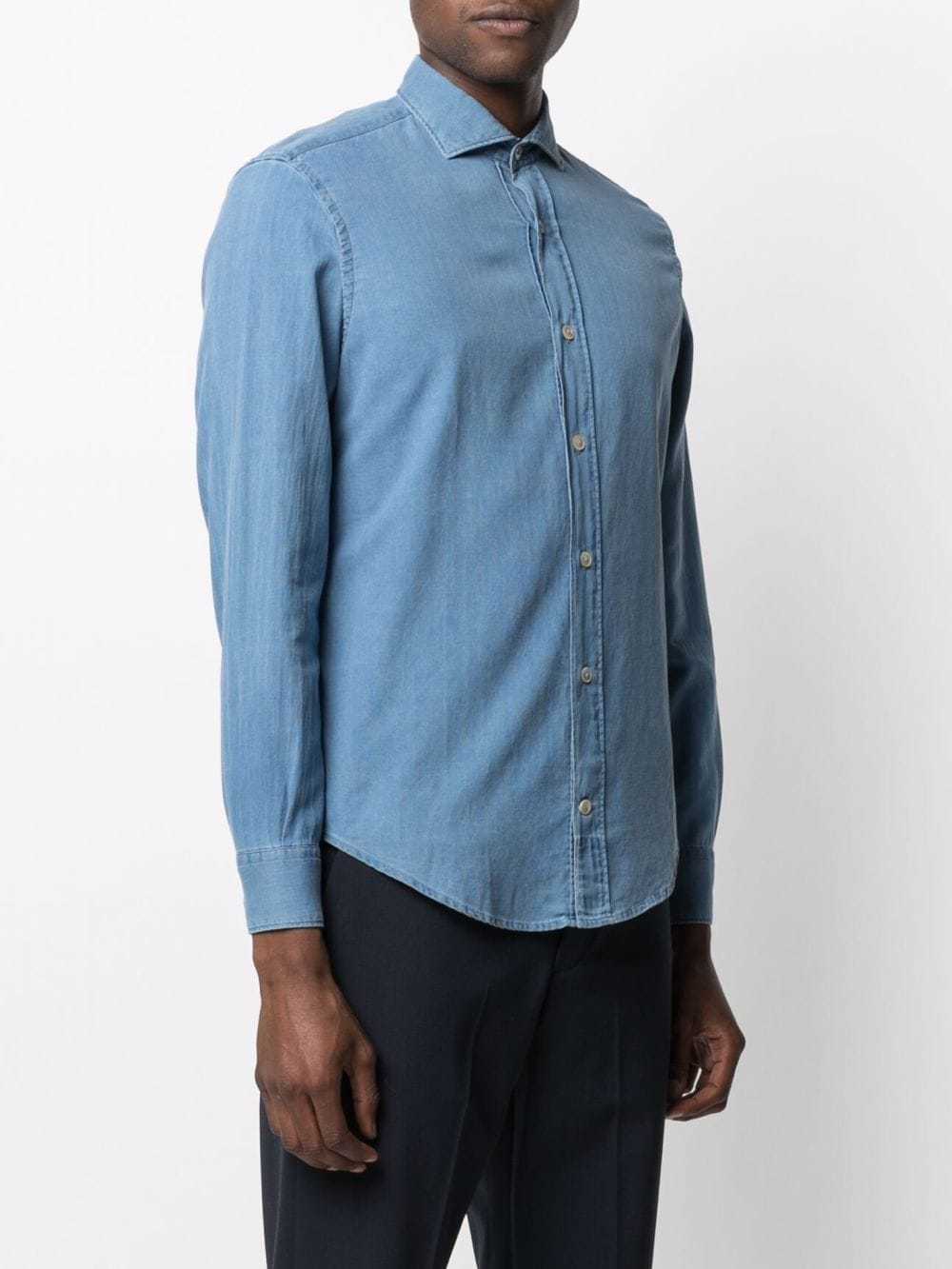 Eleventy Classic Collar Denim Shirt, $201 | farfetch.com | Lookastic