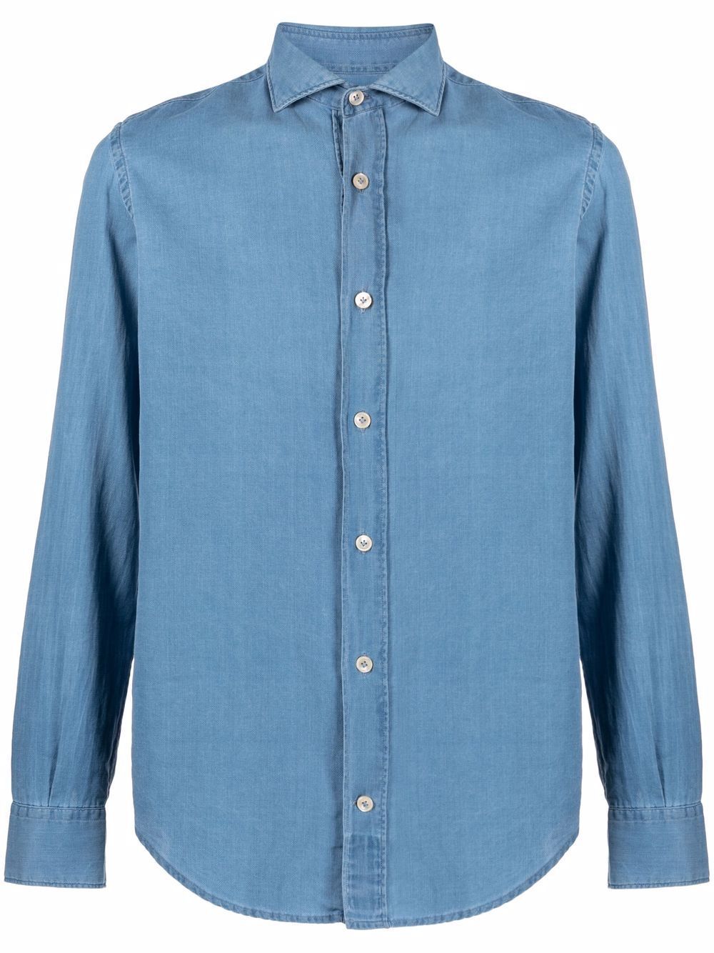 Eleventy Classic Collar Denim Shirt, $201 | farfetch.com | Lookastic