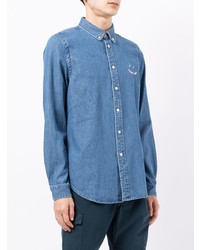 PS Paul Smith Embroidered Logo Denim Shirt