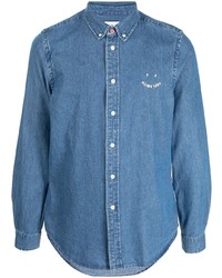 PS Paul Smith Embroidered Logo Denim Shirt