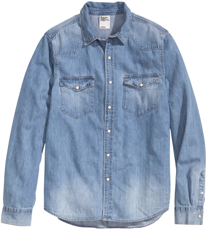 h & m denim shirt