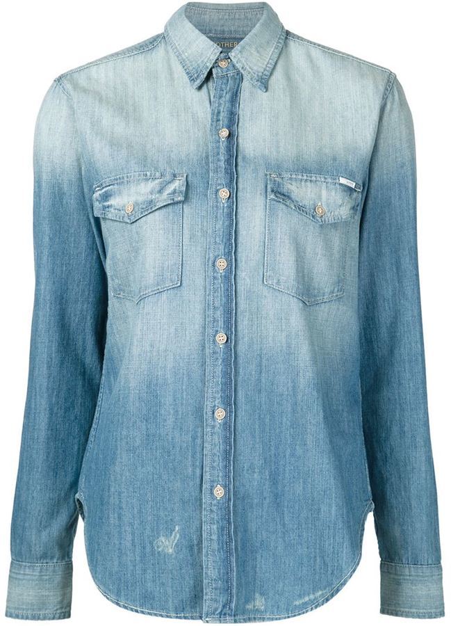 Mother Stone Washed Denim Shirt, $245 | farfetch.com | Lookastic