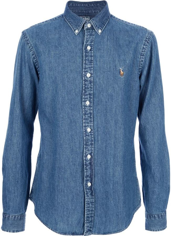 Plata Estacionario promedio Polo Ralph Lauren Slim Fit Denim Shirt, $123 | farfetch.com | Lookastic