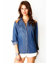 Rails Ashlyn Denim Shirt In Dark Vintage Suede | Where to buy