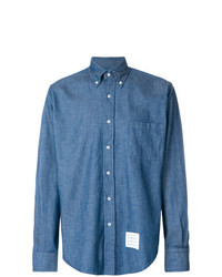 Thom Browne Regular Fit Long Sleeve Shirt In Shirting Denim