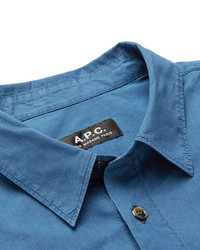 A.P.C. Slim Fit Indigo Dyed Cotton Shirt